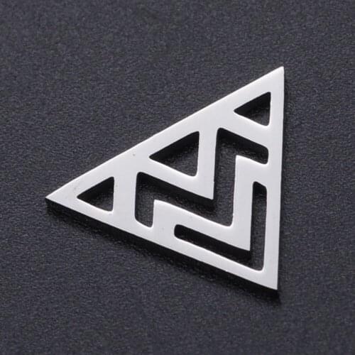 10pcs/Lot 100% Stainless Steel Hollow Triangle Connector Pendants DIY Necklace Bracelet Making Charms