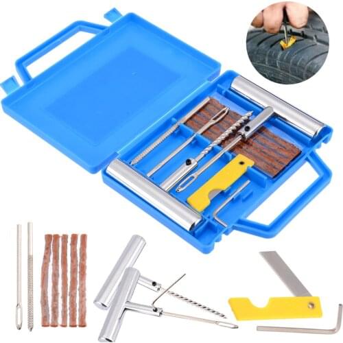 11pcs New Heavy Duty Tire Repair Vehicles Car Motorcycle Bike Tire Puncture Repair Plug Tyre Repair Kit Household Tool Set