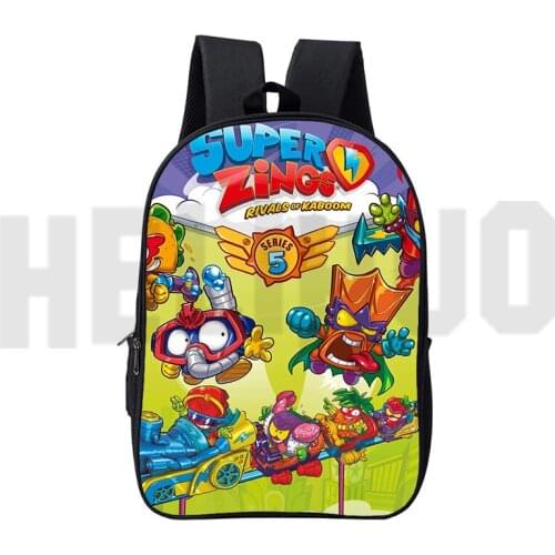 3D Print 16 Inch School Bags for Teenage Girls Anime Hot Game Superzings Bookbag Zipper Super Zings Series 5/6/7 Backpacks New