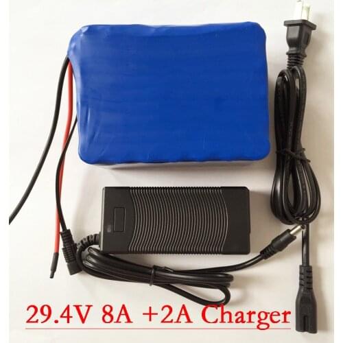 Liitokala 24v 8ah 7S4P battery 15A BMS 250w 29.4V 8000mAh battery pack for wheelchair motor kit electric power+29.4v 2A charger