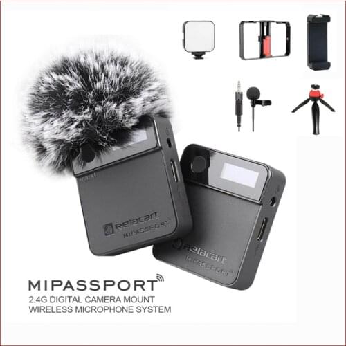 Relacart Mi1 Mipassport 2.4G Wireless Microphone Portable Lavalier Mic VS Sokai Tiny For Interview Vlogging for camera Phone