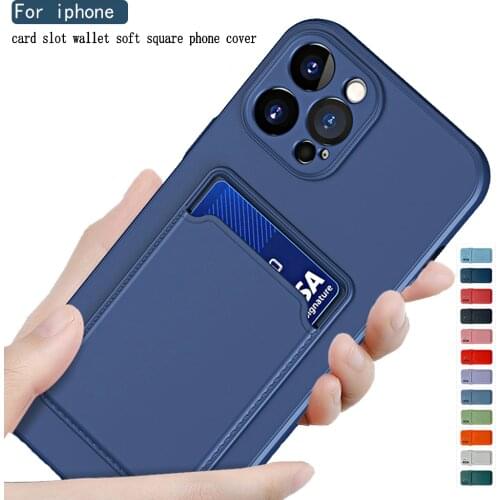I phone 12 case candy color wallet card slot soft silicone phone covers for iphone 12 pro max 11 pro 12pro mini shockproof coque
