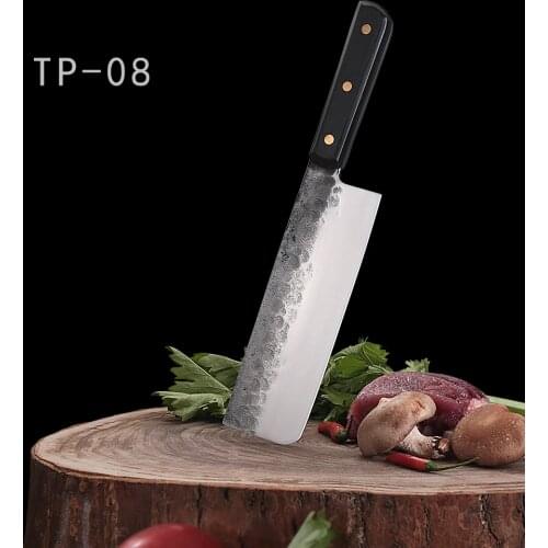 DENGJIA 7.3Inch Handmade 5Cr15Mov Carbon Steel Cleaver Forged Slicer Vegetable Cutter