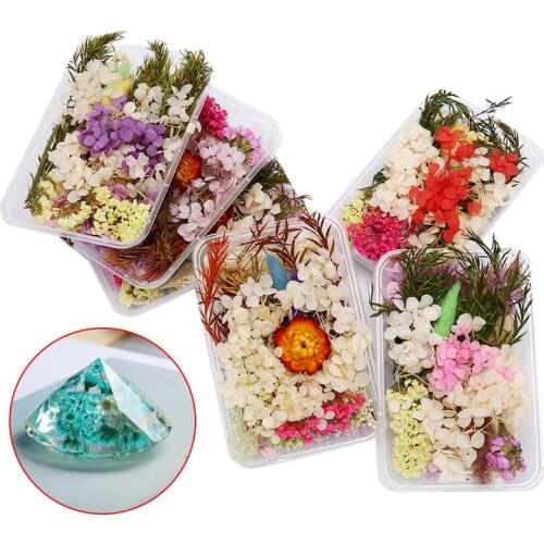 1 Box Random Mix Style Dried Flowers Decoration Natural Floral Sticker Dry Beauty Nail Art Decals Epoxy Mold DIY Filling Jewelry