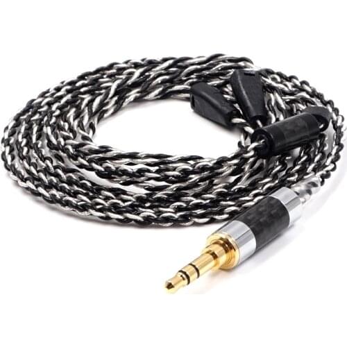 Ie80 ie80s ie8 ie8i single crystal copper silver plated earphone upgrade line 3.5mm 2.5mm 4.4mm balance line