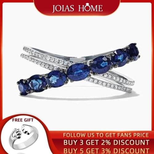 JoiasHome Sapphire Gemstone Ring For Charm Lady Aaa Zircon Ring Women Party Gift Wholesale Size 6-10 Women Wedding Gift