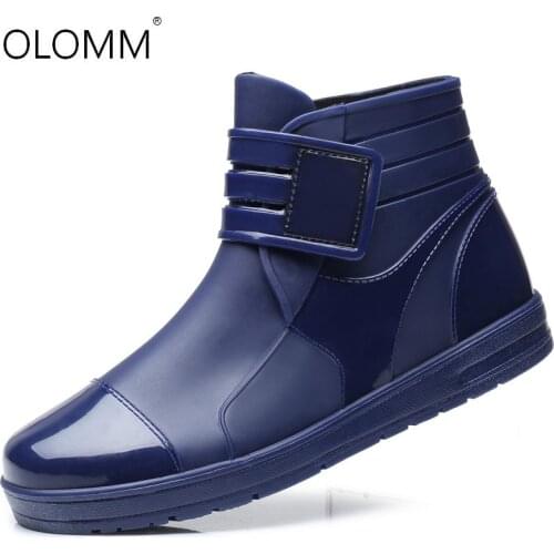 Short Tube Rain Boots Mens Low Rain Boots Non-slip Waterproof Shoes Rubber Shoes Fashion Boots Zapatos De Hombre Chelsea Boots