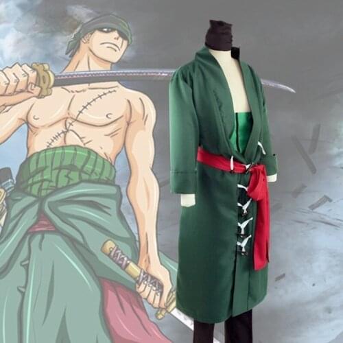 Roronoa Zoro Cosplay Costume Hot ONE PIECE Anime Cos Man Roronoa Zoro Clothing After Two Years Clothes+Headscarf