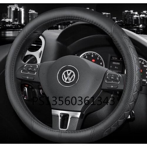 For Volkswagen leather steering wheel cover Passat Magotan Sagitar jetta Tiguan D leather grip cover