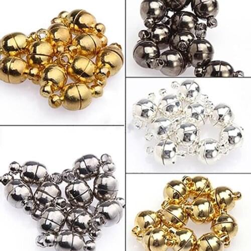 10Pcs 6mm/8mm Round Ball Magnetic Clasps All Match DIY Necklace Tools
