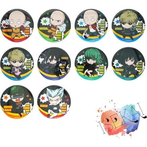One-Punch Man Anime Badge Saitama Genos Jenosu Sonic Tatsumaki Fubuki Garou Metal Badge Brooch Pins