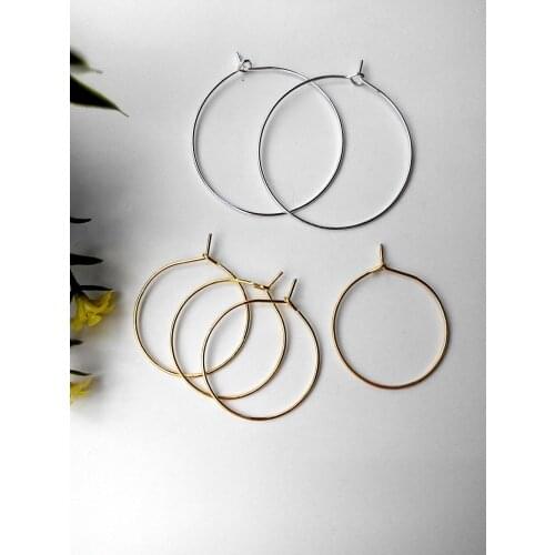 Hot 20pcs Fashion Big Circle Earrings 25/35/40mm Diameter Earring Hoops Bijoux For Women Diy Earrings Jewelry Accessories