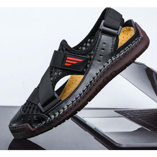 SHENCE Classic Men Casual Shoe Loafers Mesh Rubber Soft Bottom Non-slip Wear-resistant Men Trail Running Sports Man Hiking Shoes