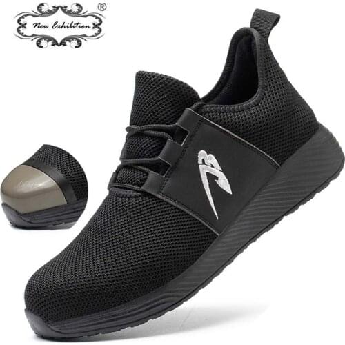 New exhibition Men Safety Shoes Steel Toe Work Boots European Fashion Men Anti-smashing Puncture Proof Construction Work Sneaker