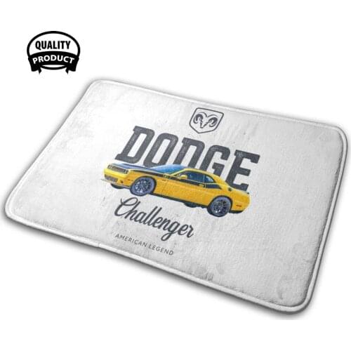 Challenger Srt 8 Hellcat / Hemi Soft House Family Anti-Slip Mat Rug Carpet Automotive Car Challenger Hellcat Hemi Muscle Orange