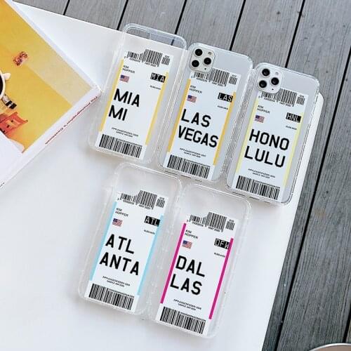 Luxury Clear Air tickets soft case for iphone 12 mini 11 Pro x xs max xr 8 7 6 6s plus silicone phone cover boarding coque cases
