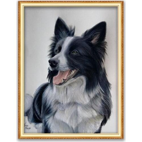 Animal German Shepherd DIY 11CT Cross Stitch Embroidery Kits Craft Needlework Set Cotton Thread Printed Canvas Home Decoration