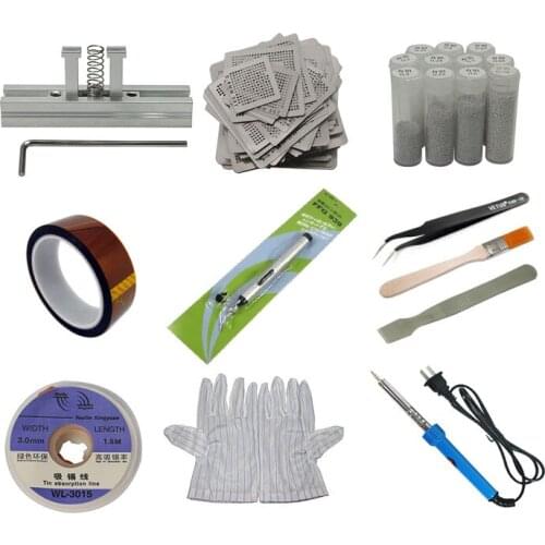 BGA Reballing Fixture Jig Directly Heat Stencils Solder Tin Balls Station Steel Mesh Desoldering BGA Reball Kit for SMT Rework