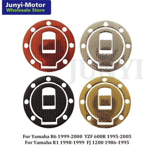 Oil Gas Tank Fuel Cap Cover Pad Sticker Protector For Yamaha R1 1998 1999 R6 1999 2000 YZF 600R FJ1200 Motorcycle Chrome Decal