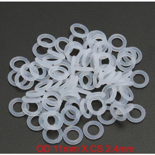 OD 11mm x CS 2.4mm silicone o-ring gaskets oring set rubber o rings