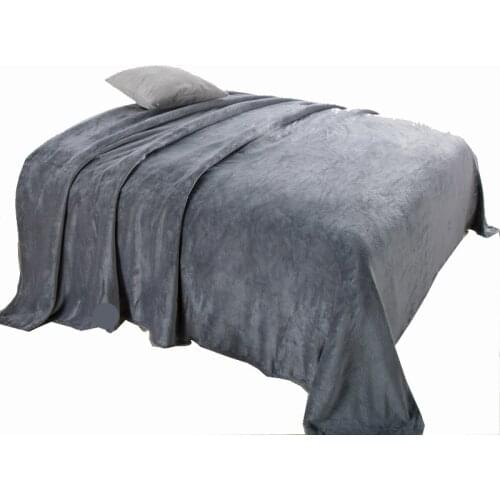Solid Color Soft Warm Flannel Blankets Sheet Bedspread Throw Comforter for Sofa Home Kids Bed Cover Mantas