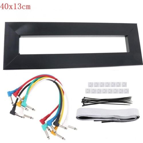 Durable 40 x 13cm Guitar Pedal Board Setup Style DIY Guitar Effect Pedalboard with 6pcs 22cm Patch Cable