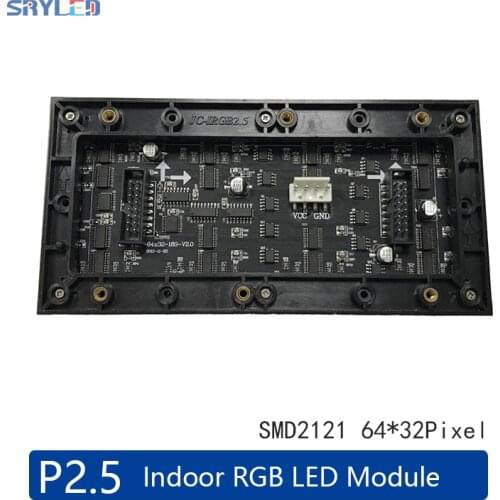 Indoor Full Color P2.5 LED Module 160x80mm 64x32 Pixels SMD2121 led sign Panel Screen