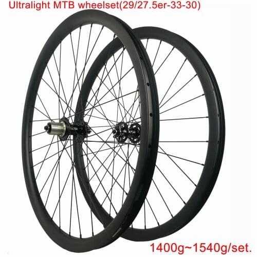 Ultralight 33X30mm asymmetry clincher tubeless 29er/27.5inch mtb bike racing wheelset bicycle wheel pro factory made high qualiy