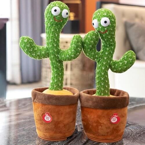 Dancing Cactus Toy Electronic Shake Dance with Song Light Recording Speaker Funtion for Childhood Education Toy Home Decor