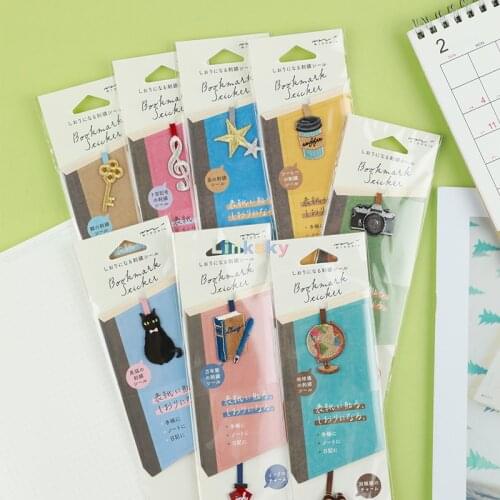 Midori Embroidered Bookmarks Paste Cute Cartoon Creative Index Label Animal Personality Fixed Sign for Students,School supplies
