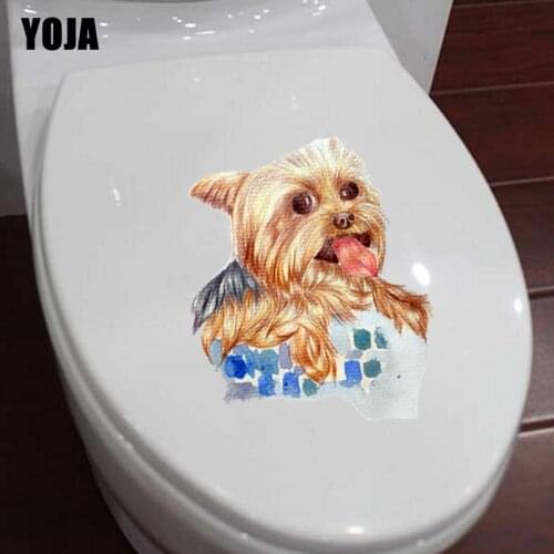 YOJA 20.9*24.1CM Creative Dog Toilet Sticker Wall Decal Modren Art BedRoom Home Decoration T3-0641