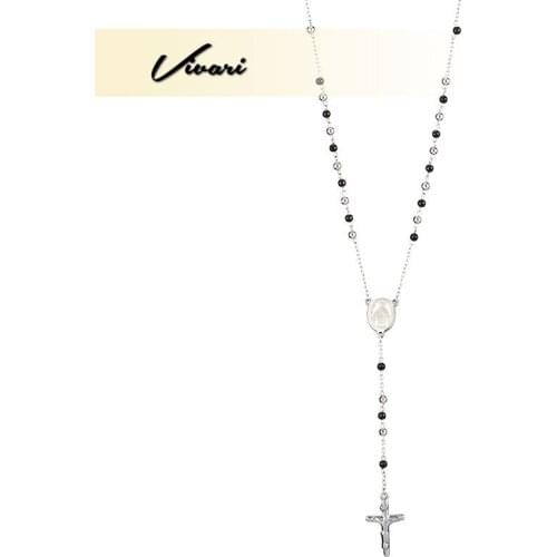 Vivari Ladies Fashion Stainless Steel Bead Chain Necklace Cross Pendant Fashion Jewelry