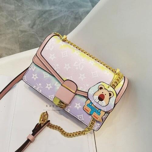 2021 Hot Sale Retro Prints Messenger Bag for Women Luxury Handbags Women Bags Designer PU Purses and Handbags Wallet on Chain Cc