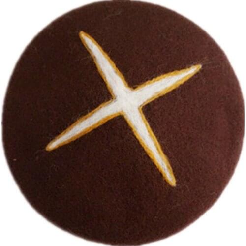 Princess Sweet Lolita College Style Embroidery Alice Winter Warm Wool Beret Hat Handmade Cross Hats