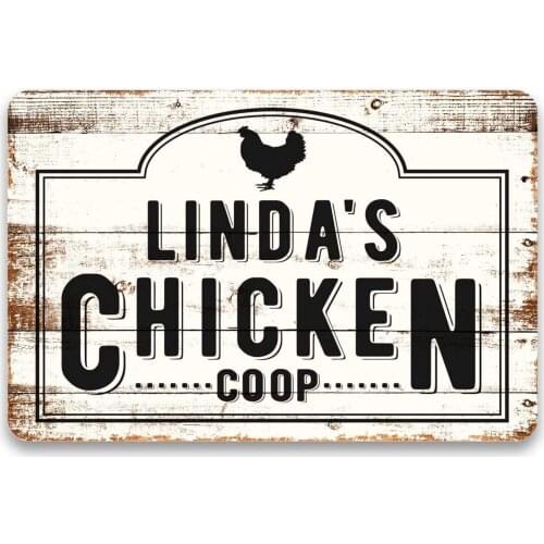 Chicken Coop Sign Personalized Name Home Wall Decor Metal Sign