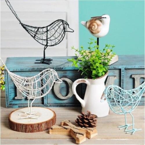 1Pc Metal Iron Wire Bird Hollow Model Artificial Craft Fashionable Home Furnishing Table Desk Ornaments Decoration Gift