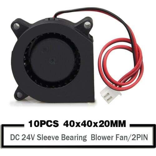 10PCS 4cm 40mm 40x40x20mm DC 24V Sleeve Bearing 6000RPM Turbo Blower Cooling Cooler Fan Mini Blower Fans 3D Printer Parts Fan