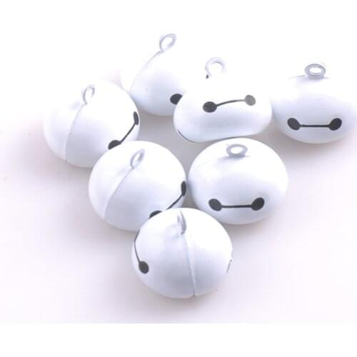 10pcs/lot Baymax Jingle Bells Christmas Decoration Home Decor Christmas Charm Pendants DIY Accessories 19x16.5mm CP0587