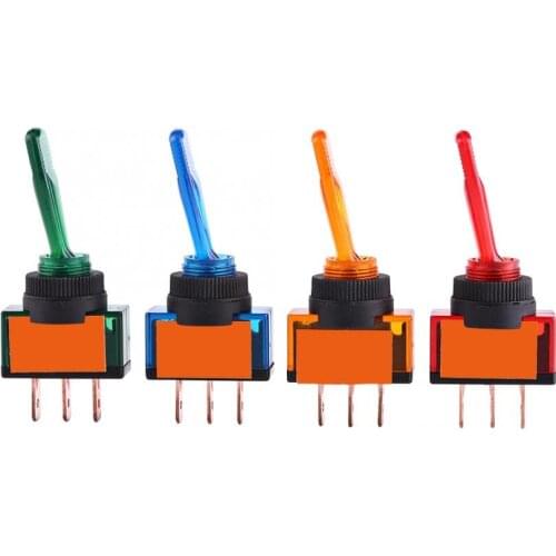 4 Pcs Toggle Rocker Switch, 12V 20A LED On/Off 3 Pin SPST Toggle Rocker Switch LED Light engine start button ignition switch