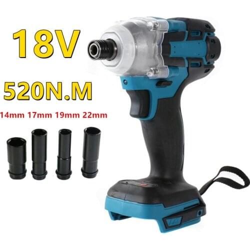 520N.M Electric Impact Wrench 18V Cordless Electric Impact Brushless Wrench Rechargeable Wrench For Makita Battery Power Tool