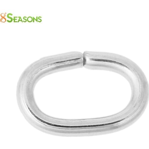 8SEASONS Stainless Steel Opened Jump Rings Findings Oval Silver Color DIY Jewelry 7mm( 2/8") x 5mm( 2/8"), 200 PCs 2016 new