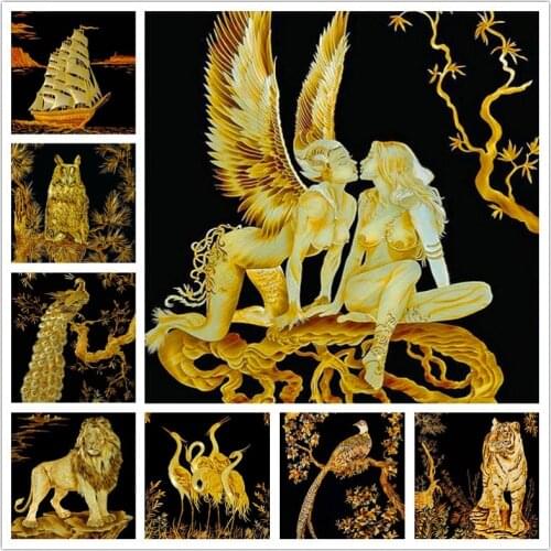 Diamond Painting Embroidery Golden Animal Home Decoration Painting Diy Cross Stitch Kit Mosaic Picture Art Wall Sticker