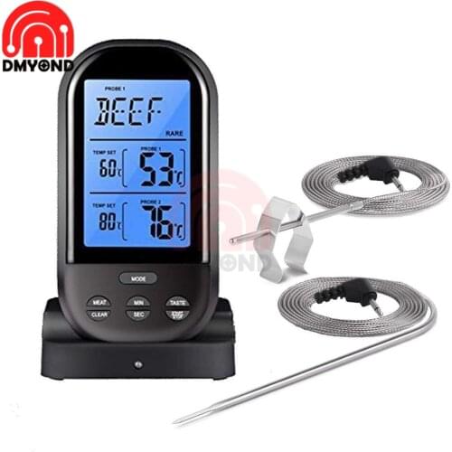 Wireless Meat Food Steak Thermometer for Oven Grill BBQ Smoker Rotisserie Kitchen Smart Digital Bluetooth Barbecue Accessories