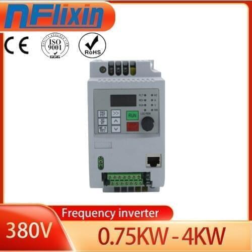 VFD 380 4KW AC 380V 0.75KW/1.5KW/2.2KW/4KW Variable Frequency Drive 3 Phase Speed Controller Inverter Motor VFD Inverter