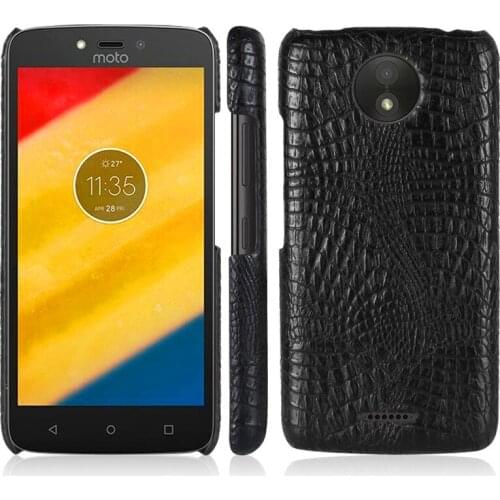 For Motorola Moto C C Plus Case Crocodile Grain Hard PC with PU Leather Back Cover Case for Motorla Moto C Plus XT1755 XT1723