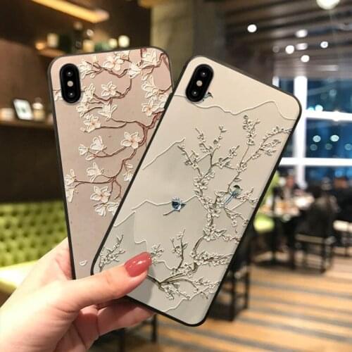3D Emboss Phone Case for Huawei P20 P30 P40 Mate 10 20 30Lite Pro Honor 8X 9 10 20 30Pro Soft Back Covers Flower Matte Coque