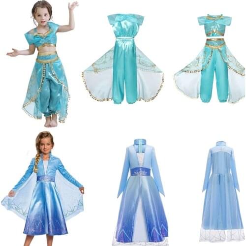 4-10 Yrs Kids Birthday Party Clothing Ankle-Length Brief Style Children Clothing Halloween Cosplay Party Carnival Dress For Girl