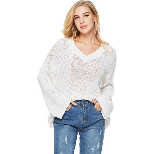 FITSHINLING Women's V-Neck Pullovers