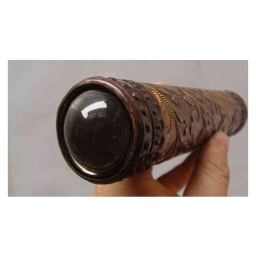 Arts Crafts Copper Exquisite Chinese antique carved flower and old brass kaleidoscope High-grade collectibles