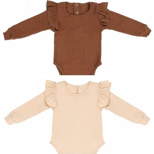 Kaiya Angel Clothes For Newborns Baby Clothes Girl Bodysuit Long Sleeve Rib Baby Romper Newborn Girl Clothes Overalls 3pcs/lot